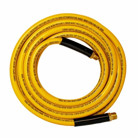 FORNEY PVC Air Hose, Yellow, 3/8 in x 25ft 75408